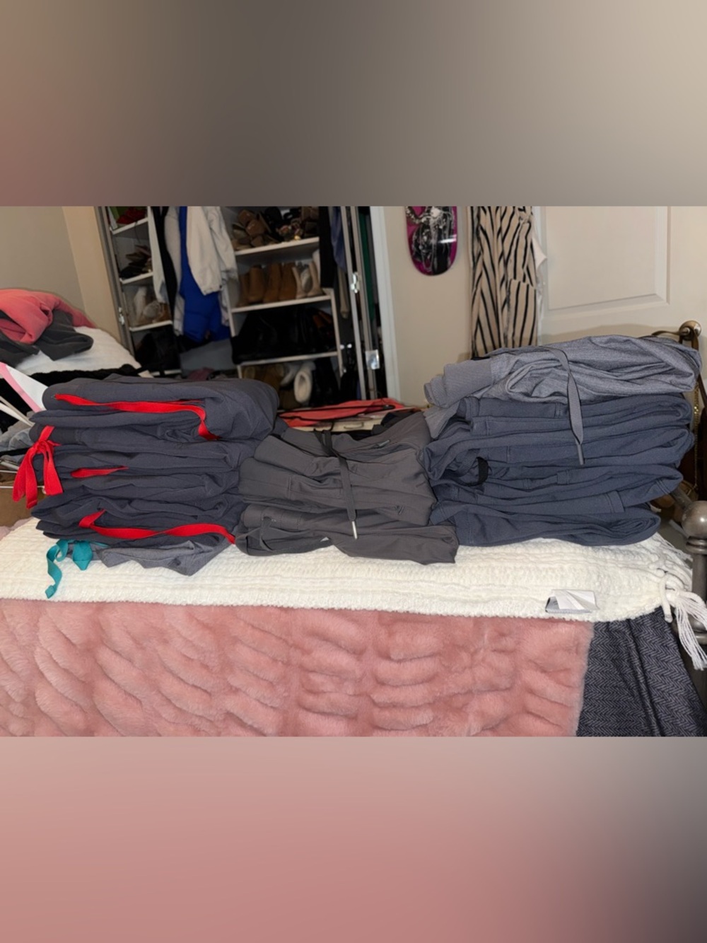 Gray Athletic Scrub Tops - Stack of Professional Workwear